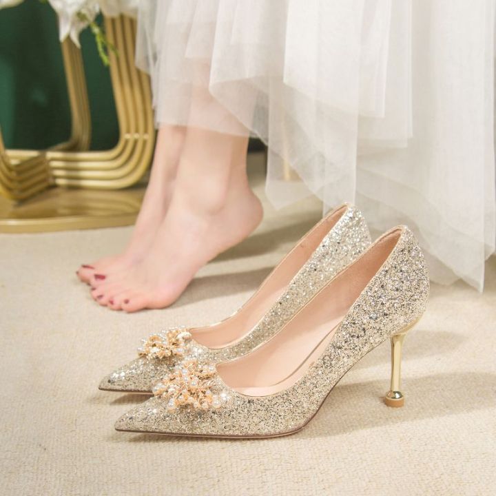 High Heels Wedding Shoes Women's Two-Way Wear Maternity Bridal