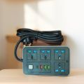 Multi Plug Wire Code 4 Power Socket Extension With 3 USB Ports and  1 Type C  port- Black. 