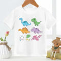 Summer New Children's Clothing Dinosaur Cartoon Print Children Boy Boy T-shirt Short Sleeve Round Neck Casual Tops Clothes Tee. 