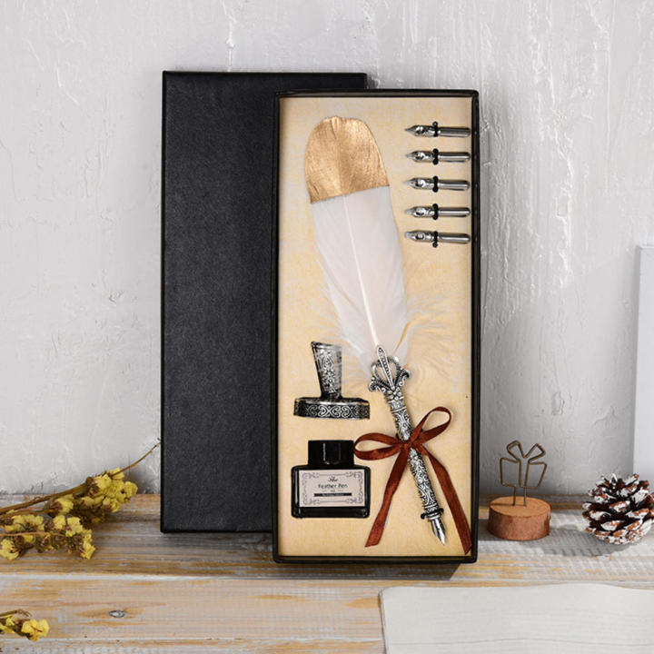 Premium%20quality%20Feather%20Quill%20Dip%20Pen%20Classic%20Vintage%20Antique%20style%20Ink%20Set%20Quill-shaped%20Handwriting%20Tools%20for%20Calligraphy%20-%20Image%206
