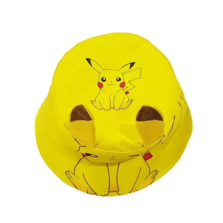 MengshanHigh%20Quality%20Pokemon%20cartoon%20character%20Pikachu%20sports%20children's%20fisherman%20hat%20cute%20print%20pot%20small%20elves%20ears%20shading%20hat%20party%20gift%20toys%20-%20Image%204