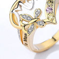 Female Ring Exquisite Mom Letter Ring. 