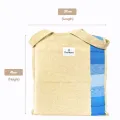 THE MYSU Heavy Duty Canvas Tote Bag - Blue Stripe (Right) - 14.5 inches (L) * 3 inches (W) * 16 inches (H). 