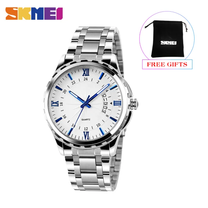 SKMEI Men Watch Sports Quartz Stainless Steel Waterproof Sports Watches With Fluorescentfor Men 9069
