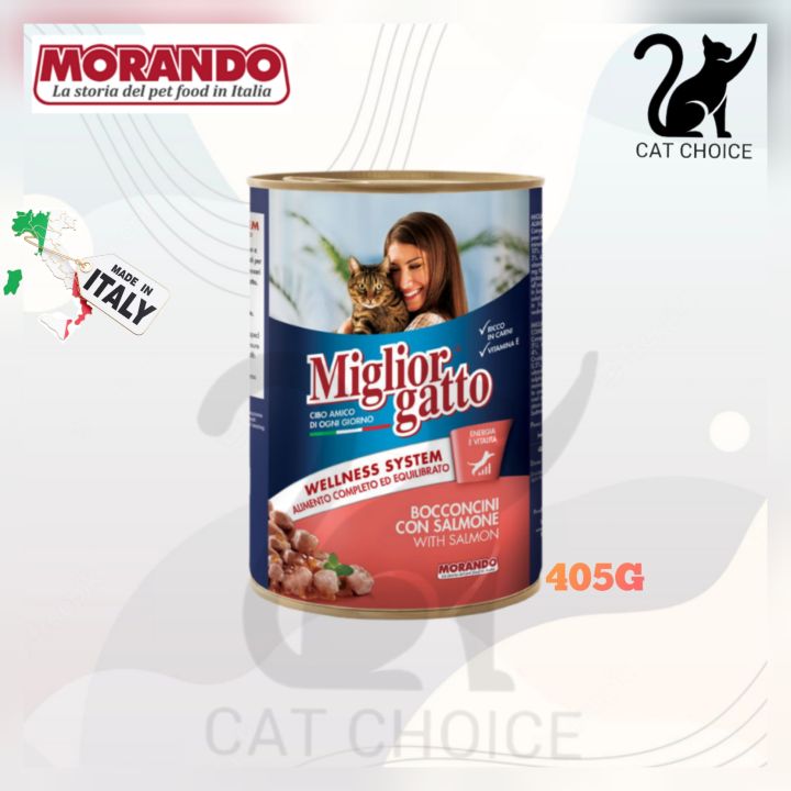 Morando Wet Food Can for Cats CHUNKS With Salmon (405g)