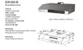ELBA 60cm Cassette Type Cooker Hood - Silver ECH620SS. 