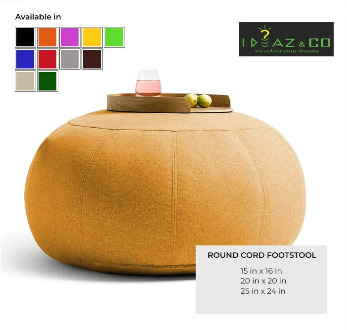 Round Cord Footstool 15in x 16in