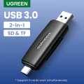 UGREEN 2 in 1 Card Reader USB 3.0 SD TF OTG Type C Smart Memory Card Reader for Redmi note 7/Samsung A30/A50/A70/S10/S9/Note 9/Huawei Nova 3e /mate 10/P20 Samsung S8/S9/Note9 etc.. 