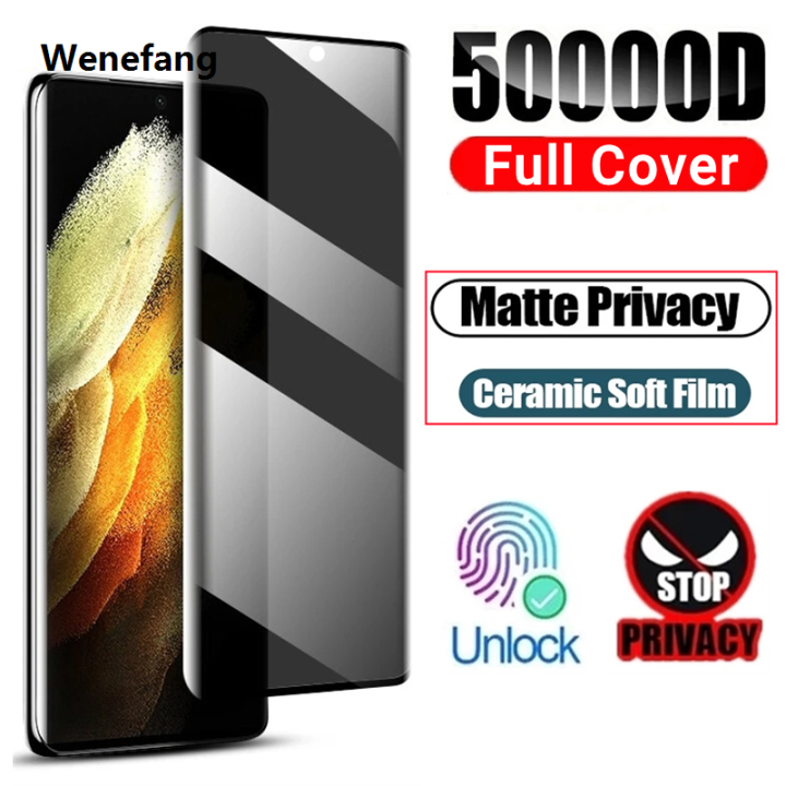 Wenefang Affordable Matte Ceramic Privacy Screen Protector for Samsung S21 S23 S22 Ultra S21FE S8 S9 S10 Plus Anti-spy Film for Galaxy Note 20 Ultra