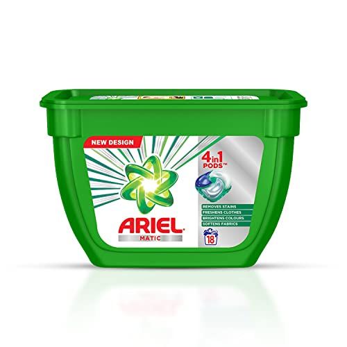 Ariel Matic 4in1 PODs Detergent Pack 18 ct -for Top & Front load washing machine only FROM INDIA(SAM)