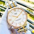 Silver Gold Two Tone Mix Stainless Steel Luxury Men Watch Quartz Analog Business Chain Casual Wrist Dial Watches For Boys Gents White PT. 