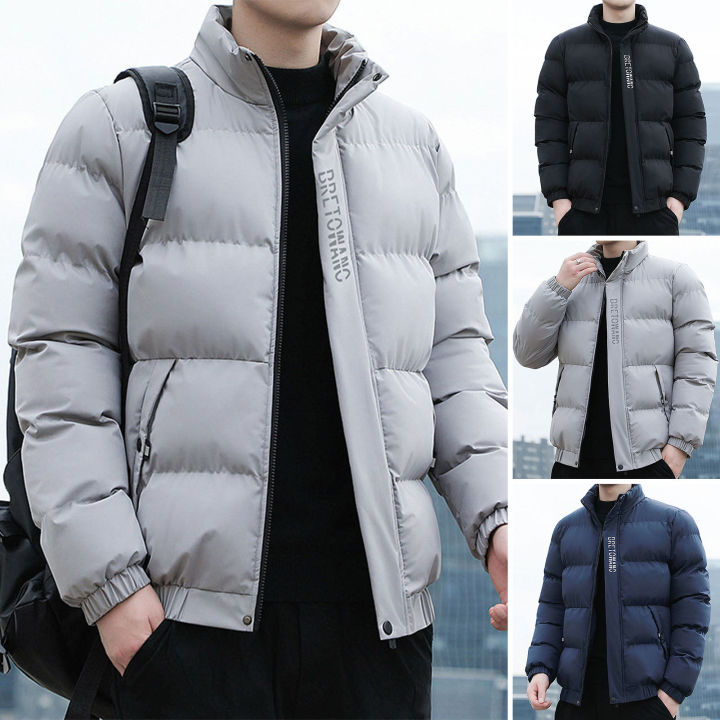 Cotton Coat for Men Men's Stylish Winter Cotton Jacket with Windproof Design Pocket Short Casual Coat for Handsome Look Fashionable Cotton Coat