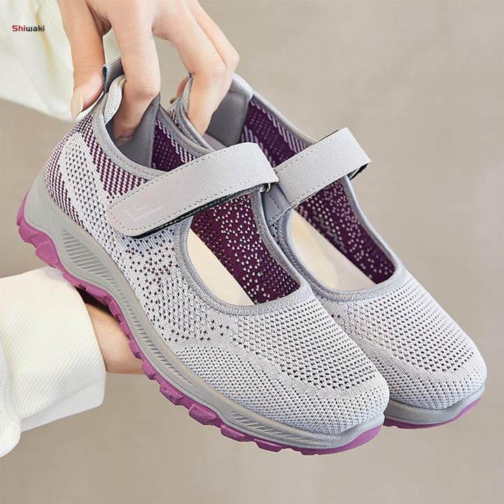 Women Mesh Sneakers, Sports Shoes, Lightweight Flats Walking Shoe, Breathable Sneakers, for Driving, Outdoor, Short Trips , 41 Gray