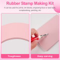 Rubber Stamp Making Kit,Block Printing Tool Kit,Linoleum Cutter with 6 Type Blades,Tracing Paper for Craft Stamp Carving. 