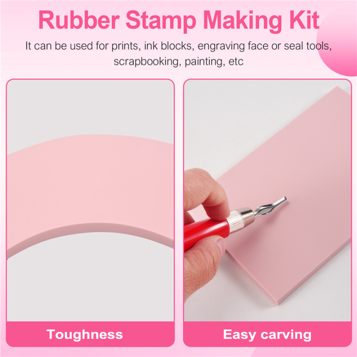Rubber%20Stamp%20Making%20Kit,Block%20Printing%20Tool%20Kit,Linoleum%20Cutter%20with%206%20Type%20Blades,Tracing%20Paper%20for%20Craft%20Stamp%20Carving%20-%20Image%204