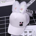 Facai Kids Girl Cartoon Rabbit Ears Mesh cap Snapback Children's Baby Fashion Sun Hat Seaside Baby Pretty Sequins Hip Hop Baseball Cap. 