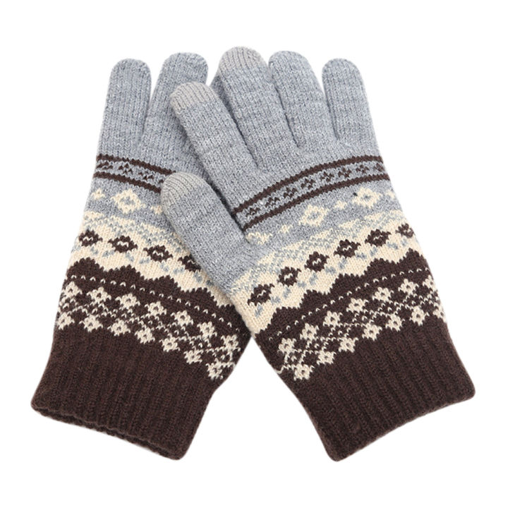 Yfashion Stylisn Winter Plush Knitted loves Warm hicken ouch Screen elefingers ttens for Outdoor