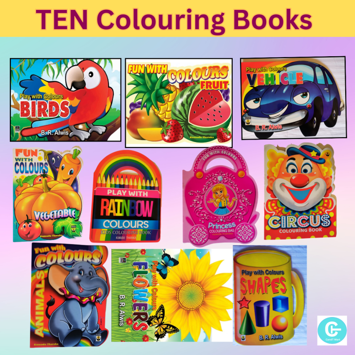10 Drawing Book Kids Painting Books Colouring Toys for Pre School & Grade 01 Children