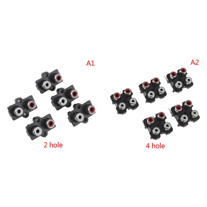 5Pcs%202/4%20hole%20RCA%20Female%20Stereo%20audio%20Jack%20AV%20Audio%20input%20socket%20Connector%20-%20Image%206