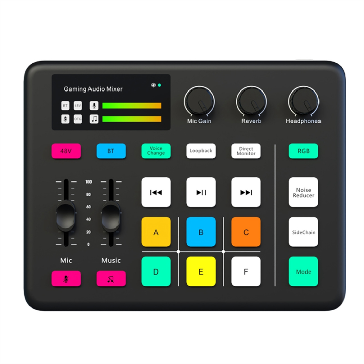 Live Broadcast Recording Audio Mixer G1 RGB Lighting Sound Card Gaming ...