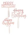 Party Cake Decoration Cake Topper Plastic Rose Gold Happy Birthday. 