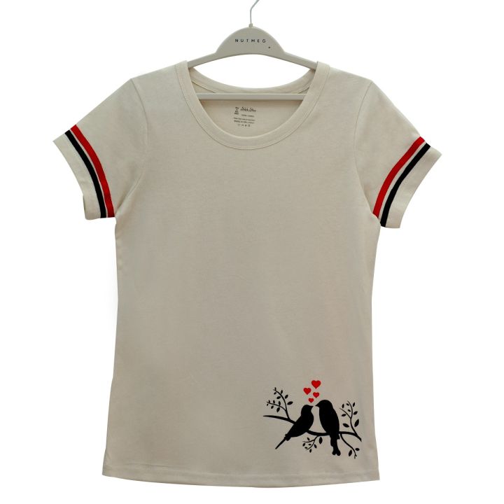 Women/%20Ladies%20/%20Girls%20Trending%20Fashion%20O%20Neck,%20Half%20Sleeve%20Love%20Bird%20Printing%20Printed%20Casual%20Office%20Teenage%20Wear%20Tee%20T-Shirt%20Cotton%20Fabric%20Tops%20Casual%20Loose%20Fit%20Office%20Wear%20T-Shirt%20/Tshirt/%20Blouse%20In%20Brown,%20Cream,%20Green%20Colors%20In%20S,%20M,%20L%20Xl%20Size%20-%20Image%203