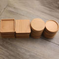 Natural Beech Wooden Coaster Drink Mat Cup Pad Round Square Heat Resistant Pad. 