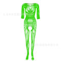 European and American Export Quality One-Piece Stockings Jacquard Hollow-out Long Sleeve Fishnet Clothes Jumpsuit W04 Pajamas Pajamas. 