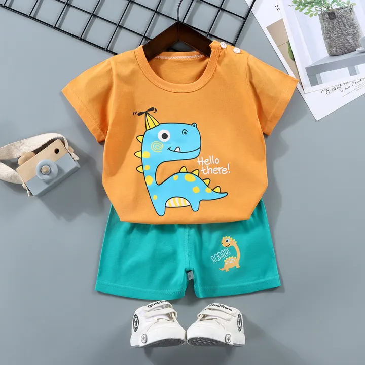 Yfashion%20Kids%20T-shirt%20Set%20Cartoon%20Printing%20Short%20Sleeve%20Cotton%20Tops%20Shorts%20Suit%20For%201-4%20Years%20Old%20Boys%20Cotton%20Girls%20-%20Image%206