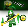 Lloyd Protagonist Group Compatible with Lego Ninjago Ghost Gold Assembling Puzzle Building Blocks Toy Cheap Hairstyle. 