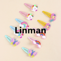 Linman 10PCS Cute Unicorn hairpins For Baby Girls Sweet Butterfly Hair Portable Clips mermaid rainbow Hair Clips Barrettes Kids Hair Accessories. 