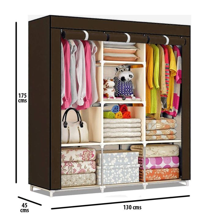 High Quality 3 Door Portable Folding Wardrobe Cupboard