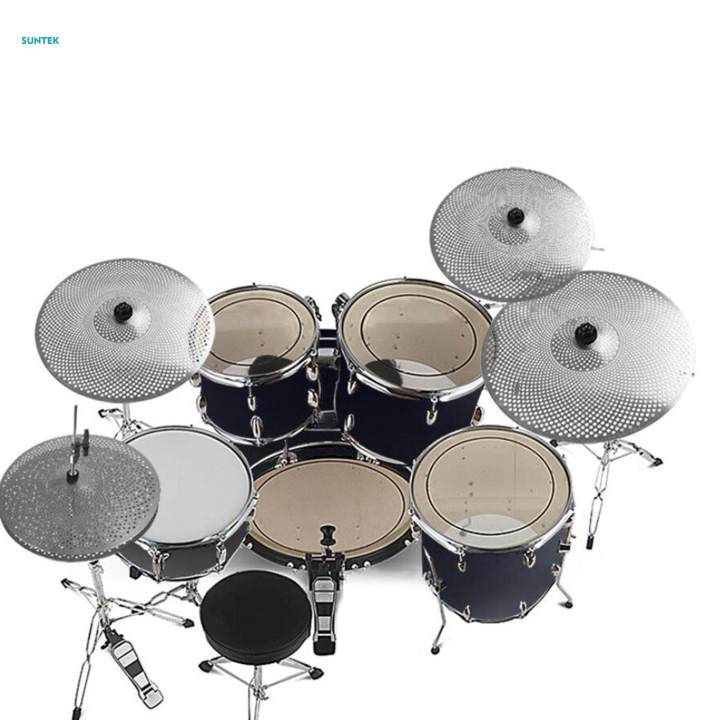 5x%20Drummer%20Practice%20Quiet%20Cymbal%20Mute%20Cymbal%20Set%20Low%20Volume%20Cymbal%20Pack%20for%20Beginners%20Drum%20Set%20-%20Image%202