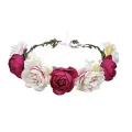 Elegant Hair Flower Crown Trendy Handmade Delicate Wedding Party Hair Wreath Headband Cloth Girls Cloth Flower Headband for Wedding Party Festival Photoshoot  Wear. 