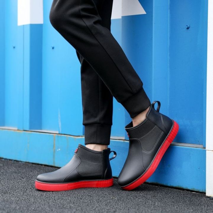 Rain%20Boots%20Waterproof%20Stylish%20Water%20Shoes%20Men's%20Rain%20Boots%20Short%20Tube%20Mid%20Tube%20Kitchen%20Anti-Slip%20Rubber%20Shoes%20Lightweight%20and%20Extra%20Thick%20Summer%20Rubber%20Boots%20-%20Image%203