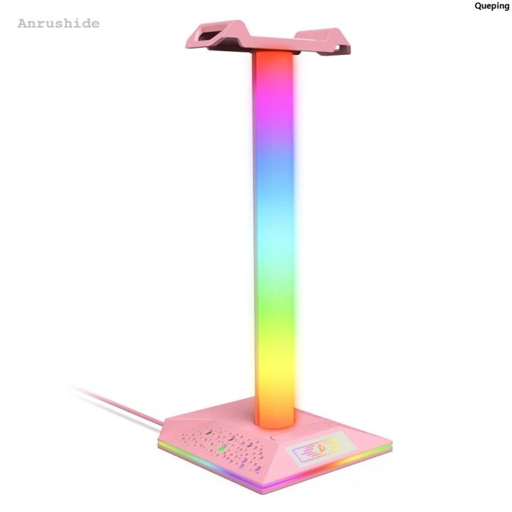 QuepingPortable%20RGB%20Gaming%20Headphone%20Stand%2010%20Lighting%20Effects%20Dual%20USB%20Port%203.5mm%20Fashion%20Audio%20Port%20Desktop%20Gaming%20Headset%20Holder%20Hanger%20for%20Gamer%20PC%20-%20Image%207