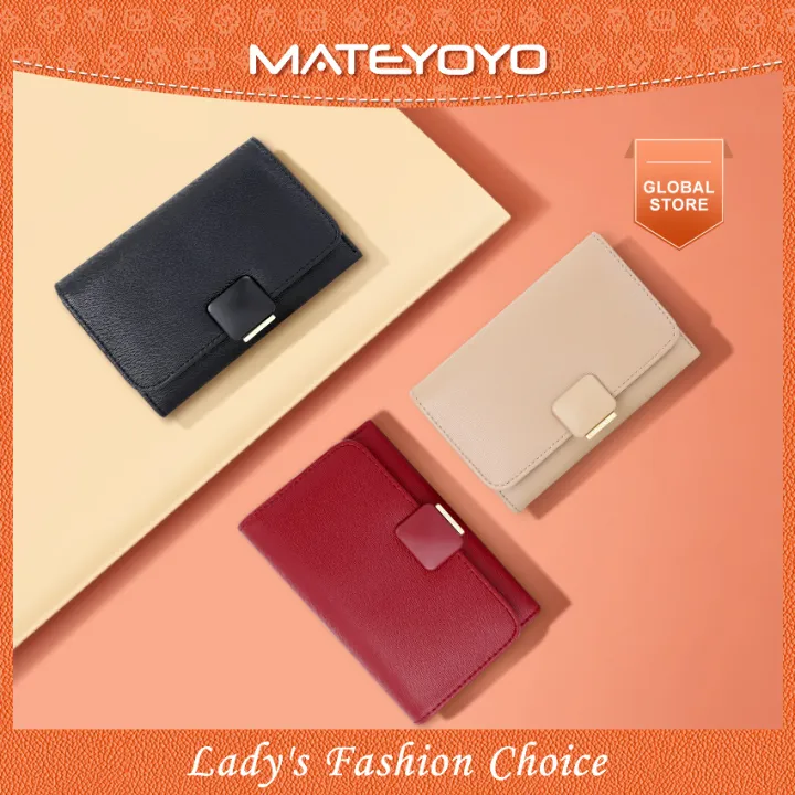 MATEYOYO Women Wallet Simple Pure Color Wallet Fashion Purse Money Bag Multifunctional Clutch Wallet PU Leather Card Wallet Zipper Co-in Pocket