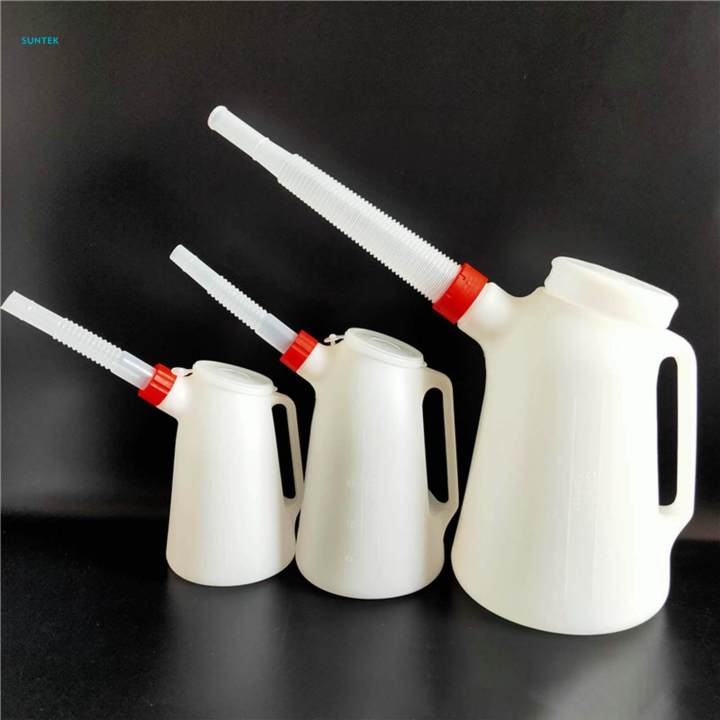 Oil Measuring Jug with Pouring Flexible Spout with Lid for Car Traveling 1.2L