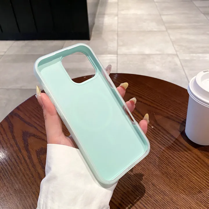HOCE%20Candy%20Color%20Magnetic%20Phone%20Cases%20For%20iPhone%2017%2016%2015%2014%2013%2012%2011%20Pro%20Max%20Plus%2017%20Air%20MagSafe%20Case%202%20in%201%20Matte%20Back%20Soft%20Cover%20-%20Image%203