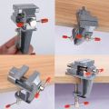 Aluminium Alloy Table Bench Clamp Vise Mini Bench Vise Table Screw Vise-silvery. 