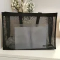 【ALLGOOD】Black Transparent Nylon Mesh Shopping Bag Large Capacity Shoulder Handbag For Shopping Bags Breathable Beach Travel Storarge Bag. 
