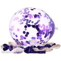 GLORIOUS Party Balloons Pack of 10- Metallic Chrome Purple Balloons and Purple Confetti Latex Helium Balloons With Ribbon - 12 Inch Balloon Decoration Pack. 