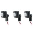 3X 220V Mini Human Body Infrared Sensor Infrared Body Sensor Switch LED Flood Light PIR Motion Sensor Adjustable Black. 