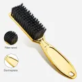 Six Colors Small Beard Styling Brush Logo Professional Shave Beard Brush Barber Vintage Oil Head Shape Carving Cleaning Brush. 