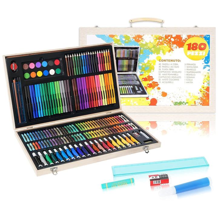 180pcs%20Wooden%20Box%20Color%20Pen%20Set%20Children's%20Painting%20Watercolor%20Pen%20Multi-color%20Puzzle%20Birthday%20Gift%20-%20Image%207