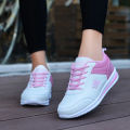 【FOOT SOFA】High quality korean Fashion Shoes for women running Sport white black rubber shoes for ladies hiking casual loafers low cut doll Flat Shoes jogging sneakers for women on sales  brand latest  #HJ-8176. 