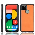 (stock available) For Google Pixel 5 Shockproof Sewing Cow Pattern Skin PC + PU + TPU Case(Black). 