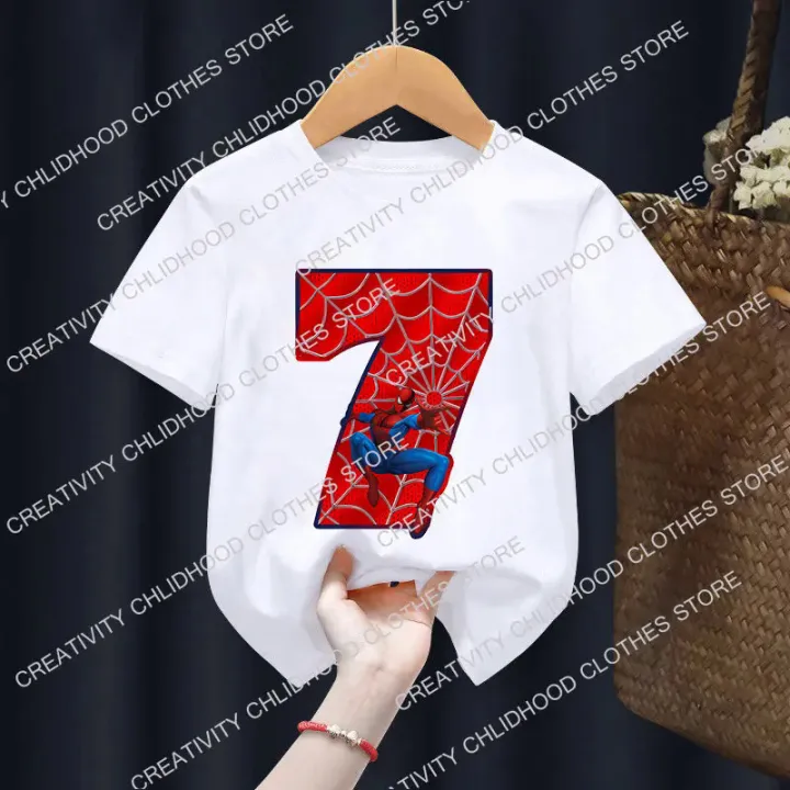 Spiderman%20Children's%20T-Shirt%20Birthday%20Number%201-9%20Tee%20Shirts%20Marvels%20Cartoons%20Kawaii%20Kid%20Casual%20Clothes%20Super%20Hero%20Girl%20Boy%20Tops%20-%20Image%206