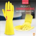 1 Pair Rubber Gloves Medium Household Long Sleeve Washing Up Kitchen Cleaning. 