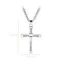 Fast and Furious Cross Necklace Rhinestones pendant Men's Chain Dominic Toretto Stainless Steel Choker Jewelry Accesories Gift. 